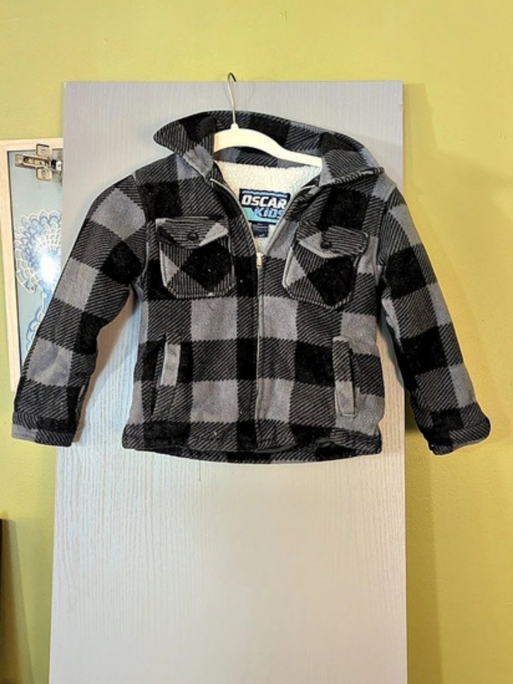 OSCAR KIDS Plaid Sherpa Jacket Boys Size 4